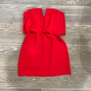 Red/Orange Strapless BCBG dress